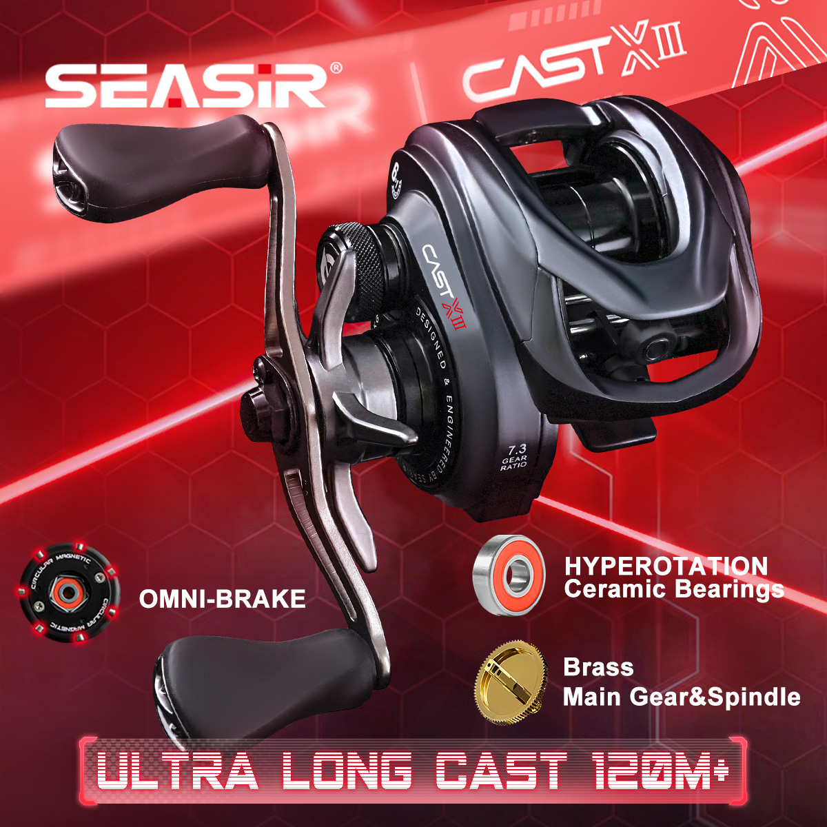 Abu Garcia Reel Max - SEASIR CAST-X3 베이트캐스팅 릴 초장거리 캐스팅