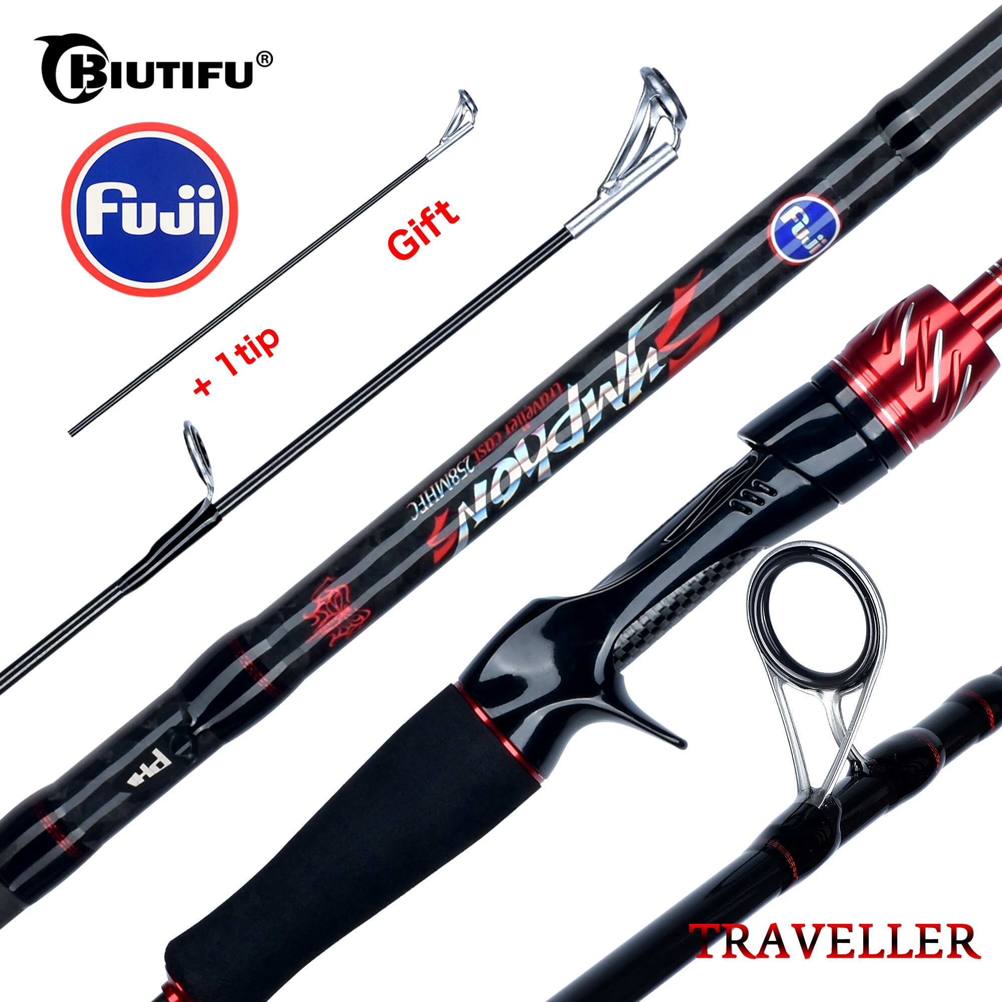 Fishing Rod Surf - BIUTIFU 여행자 스피닝 캐스팅 후지 루어