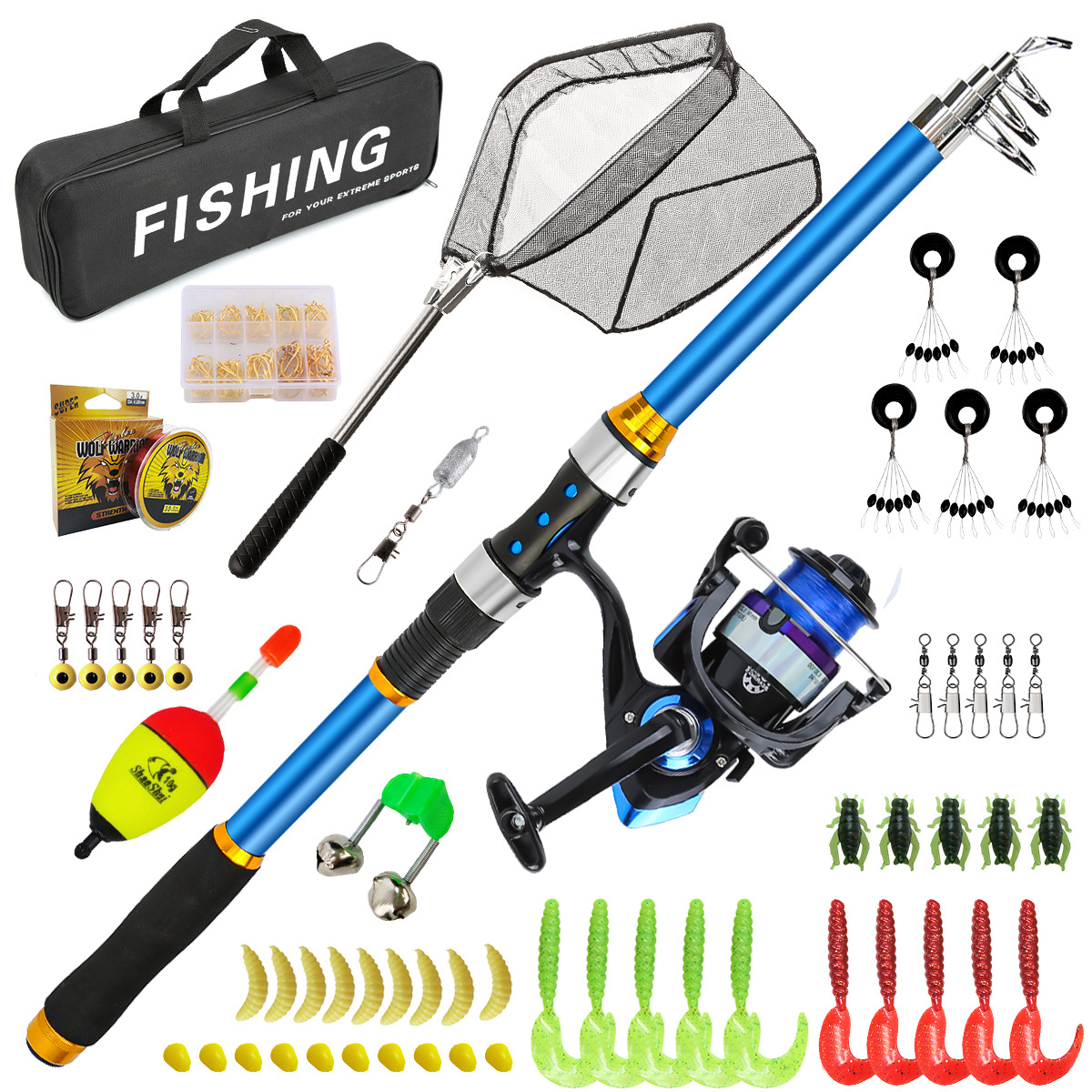 릴 및 액세서리가 포함된 2.1-3.6M 텔레스코픽 유 - Fishing Rod Combo 리뷰 및 가격